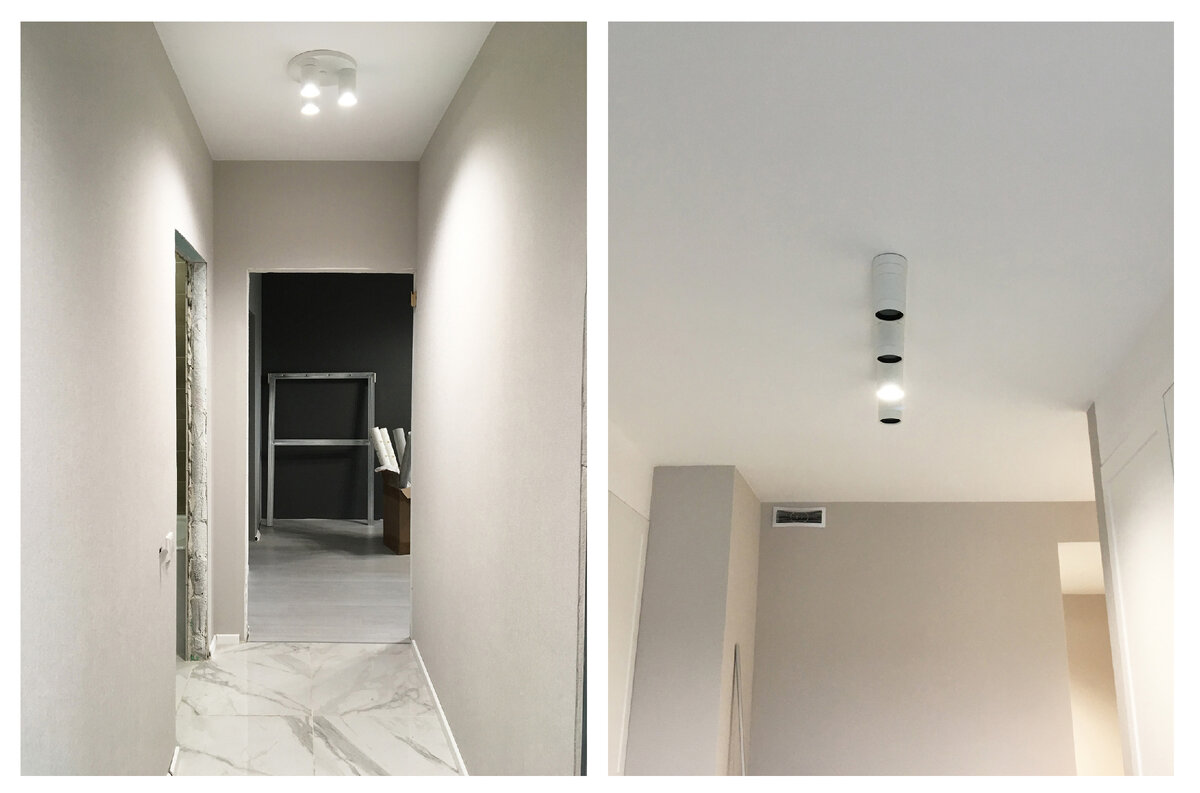 Фото процесса чистовой отделки, коридор