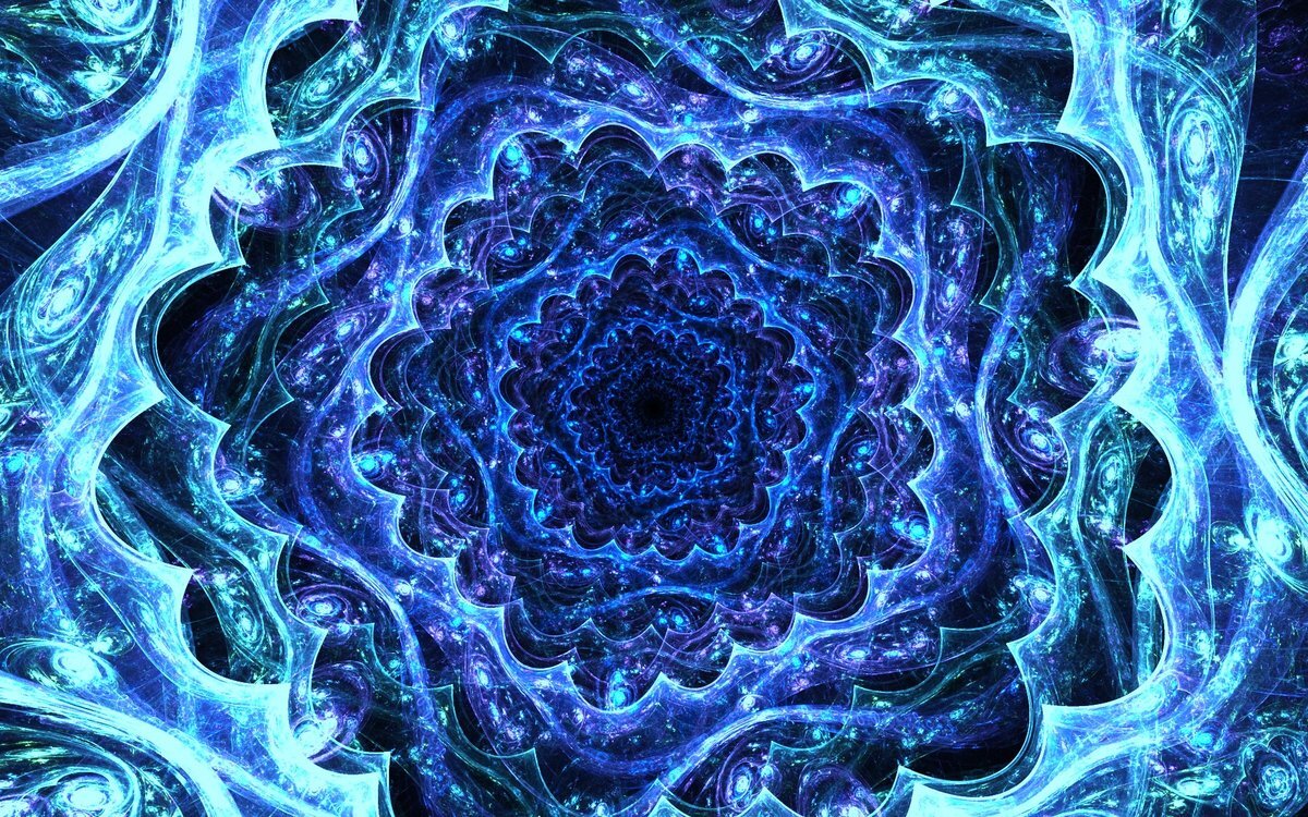 Как пример. При приближении в математической формуле, фрактал будет повторять себя.