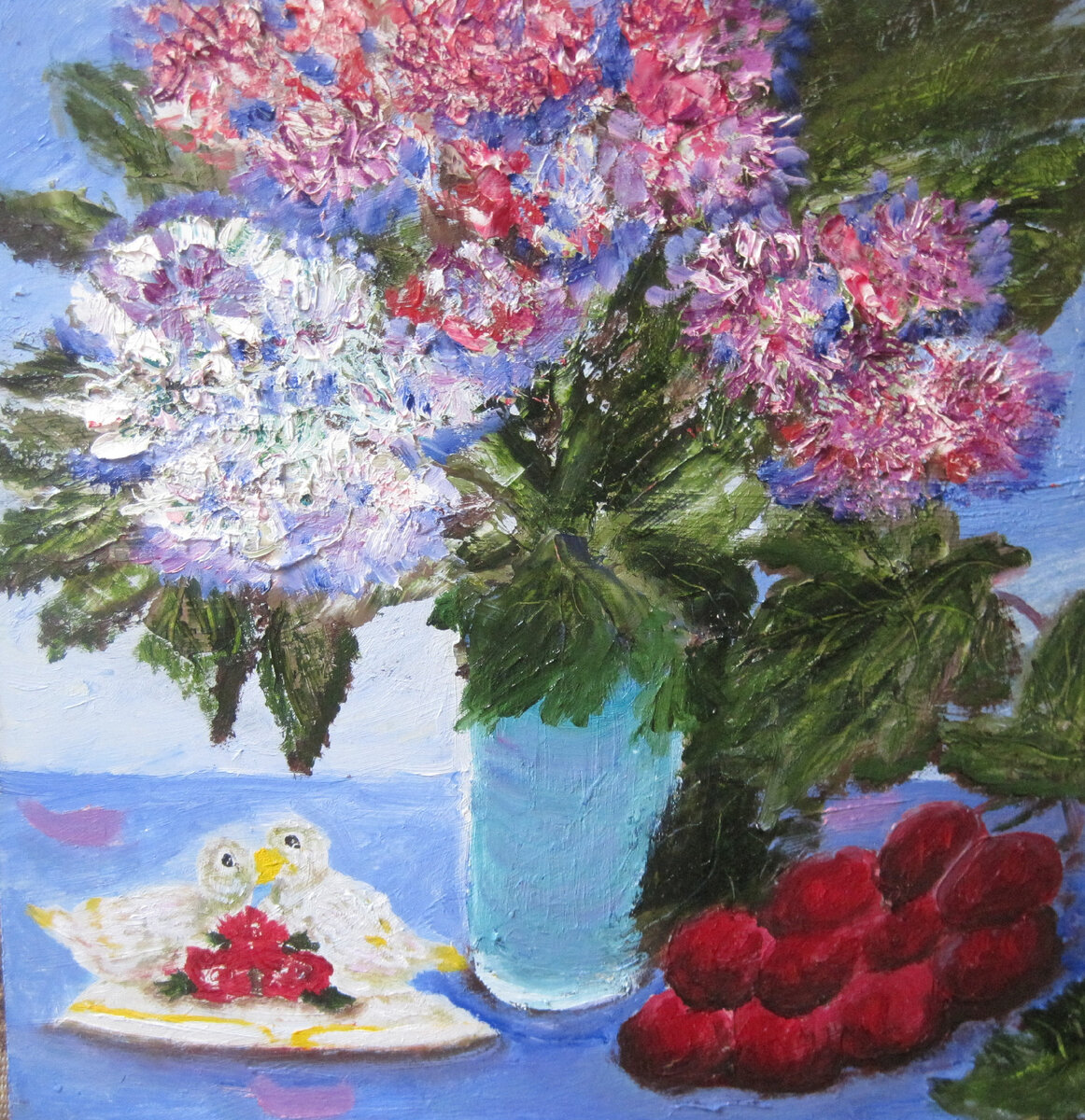 масло .букет и уточки .