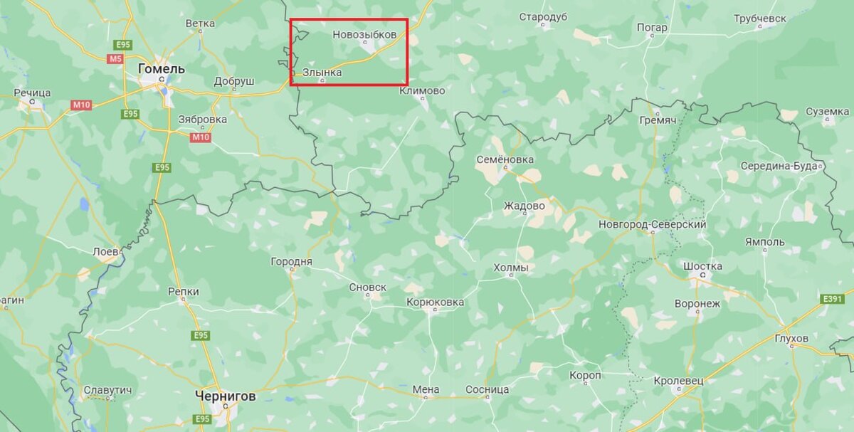 Карта от новозыбкова до брянска