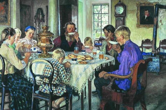 Н.П. Богданов-Бельский «Новые хозяева. Чаепитие» 1913 Фото: Wikimedia Commons