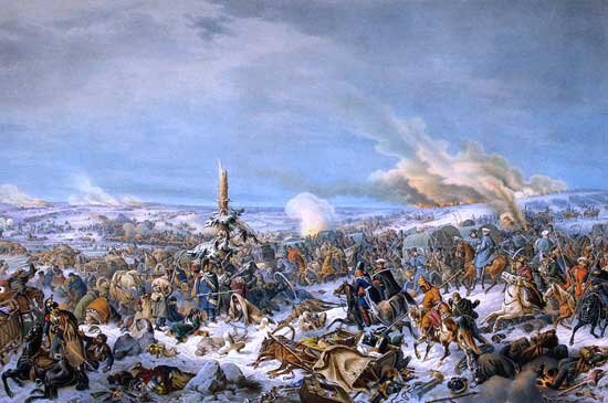 Переход армии Наполеона через Березину. Картина П. фон Гесса, 1844