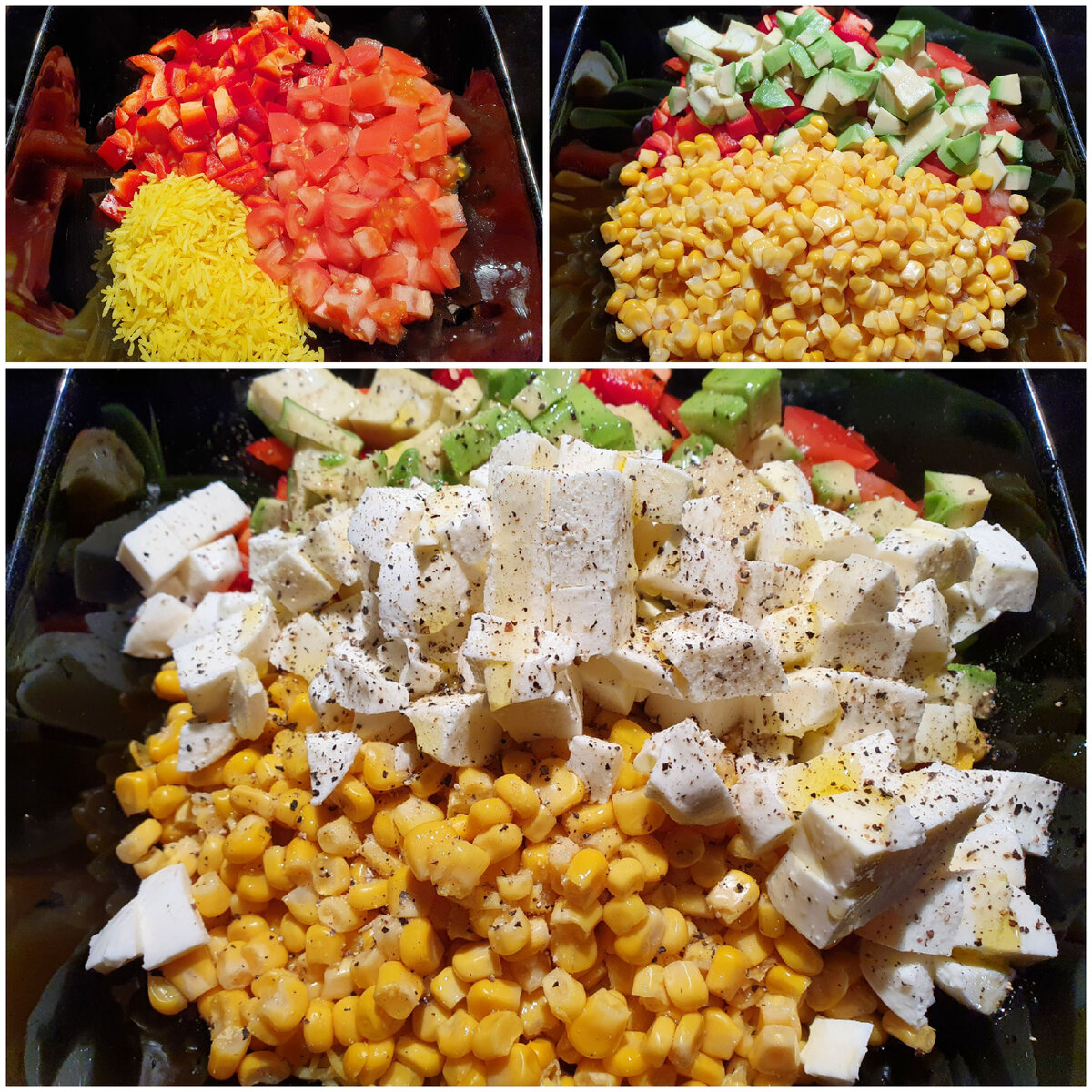 Салат с авокадо и моцареллой