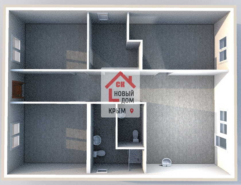 Проект дома 108 м.кв 1 этаж 3 спальни 9 на 12 - цена строительства | СК ...