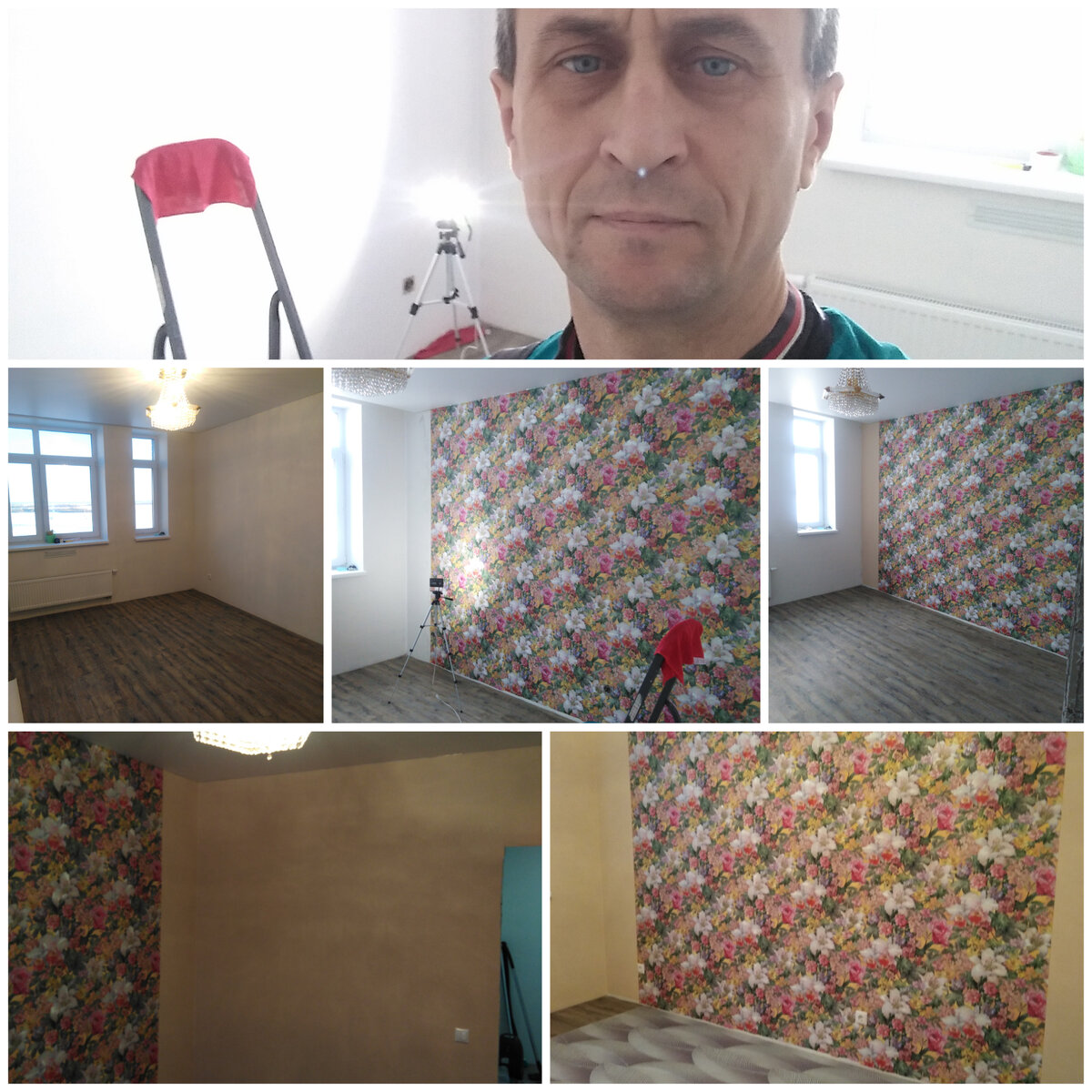 Стены были готовы клеил только обои. 