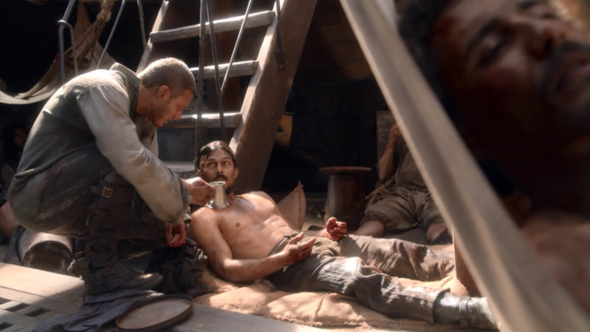 "Штиль сводит с ума..." Кадр из сериала "Чёрные паруса".