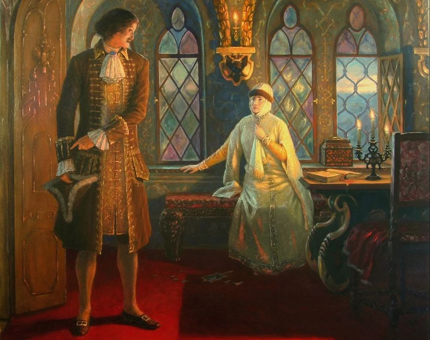 Пётр I и Евдокия Лопухина