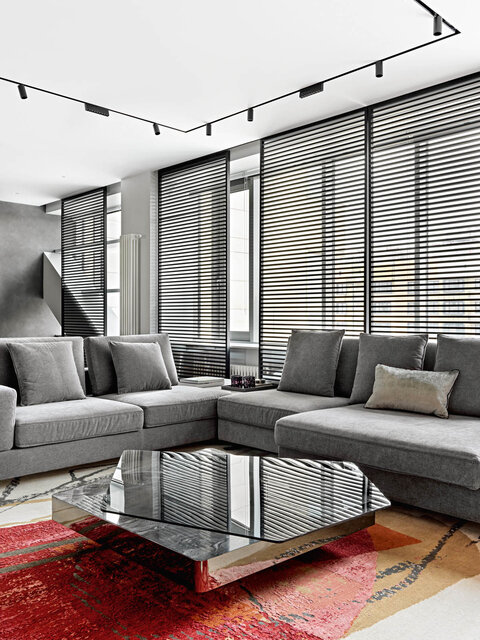 Мягкая зона. Диван, Formerin Italia. Журнальный столик Final Cut, Arketipo. Ковёр, Dovlet House.