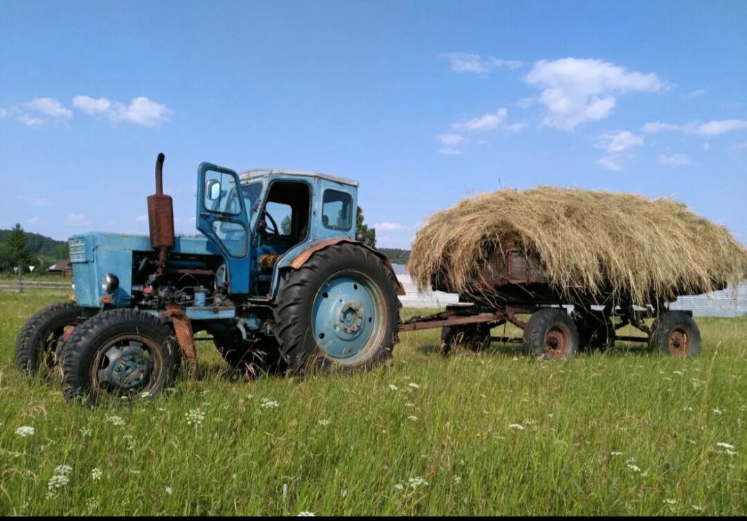 Трактор Т-40 с прицепом