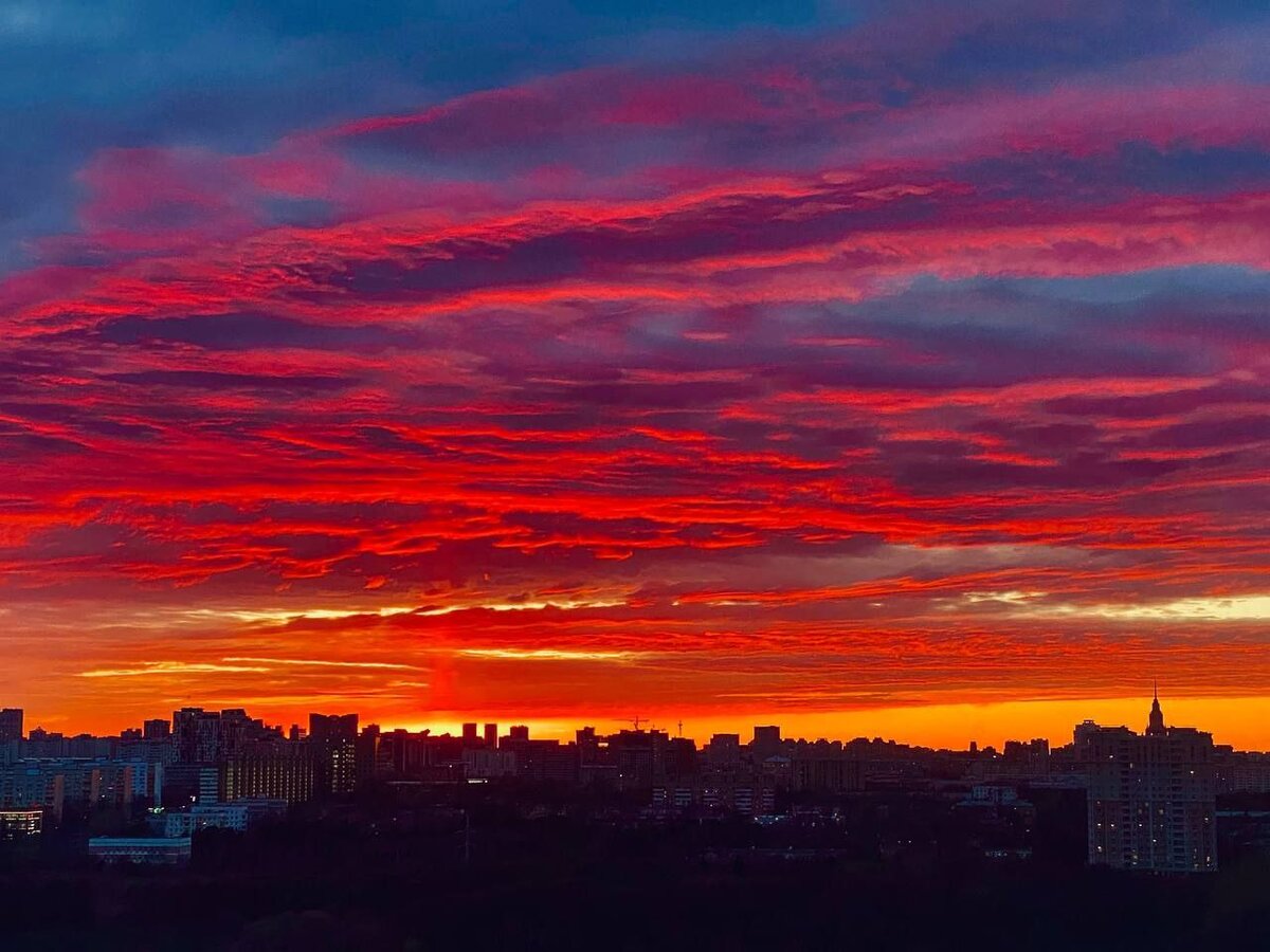 Сегодняшний закат в москве