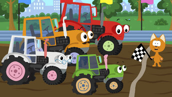 Десять тракторов - Котёнок Котэ - Песенка считалочка для детей