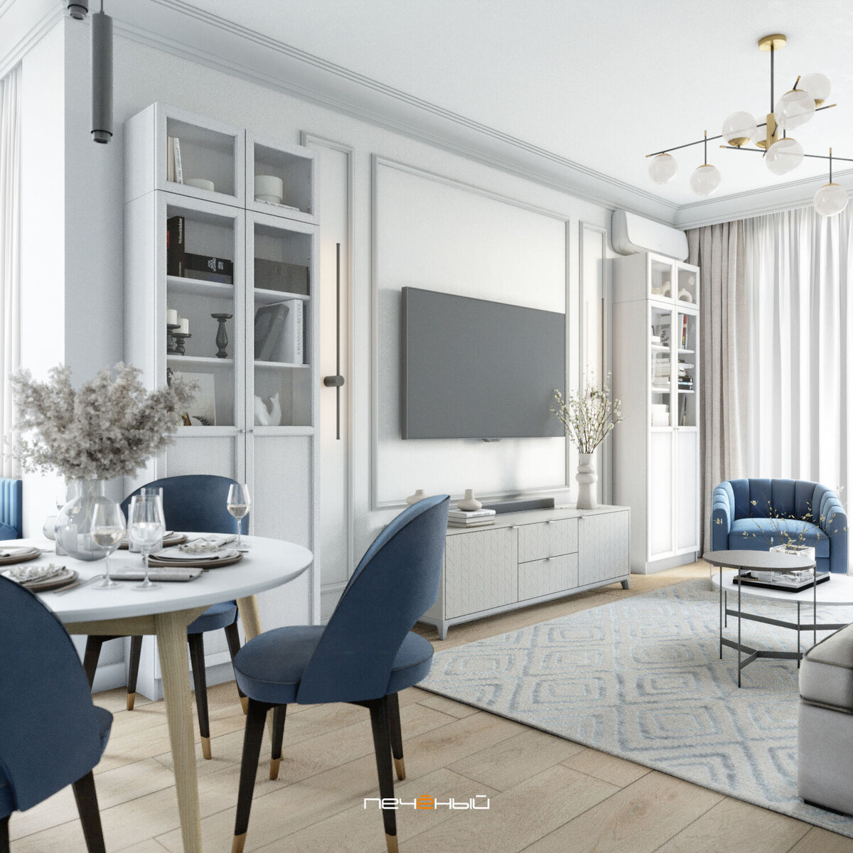 Дизайн кухни-гостиной