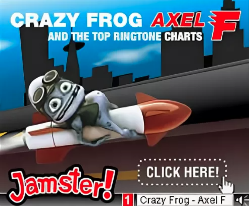 Рингтон crazy. Crazy Frog Jamba. Crazy Frog рингтон. Baby time Crazy Frog Axel f 2005. Crazy Frog Jamster 2005.