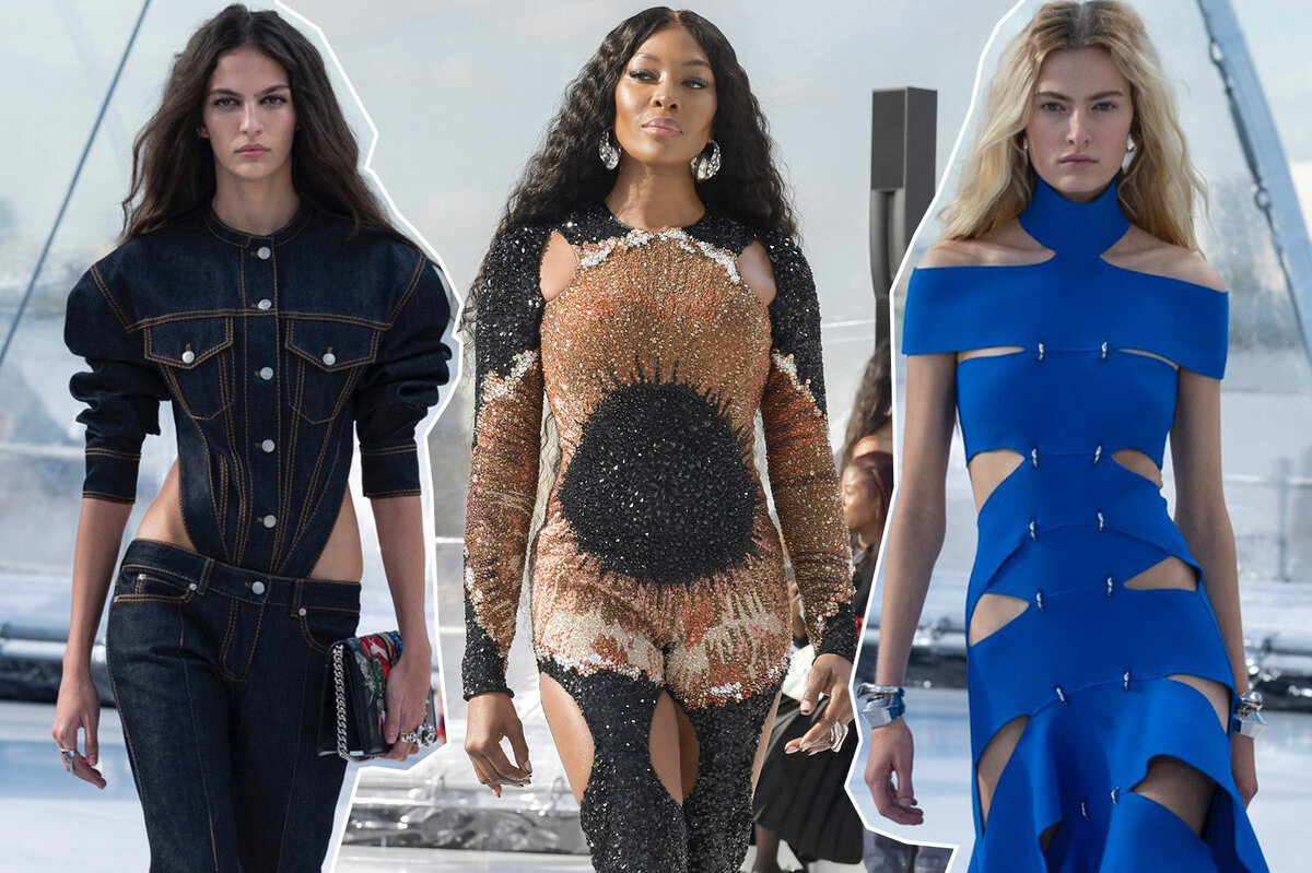     52-летняя Наоми Кэмпбелл вышла на подиум Alexander McQueen в обтягивающем комбинезоне с чулками