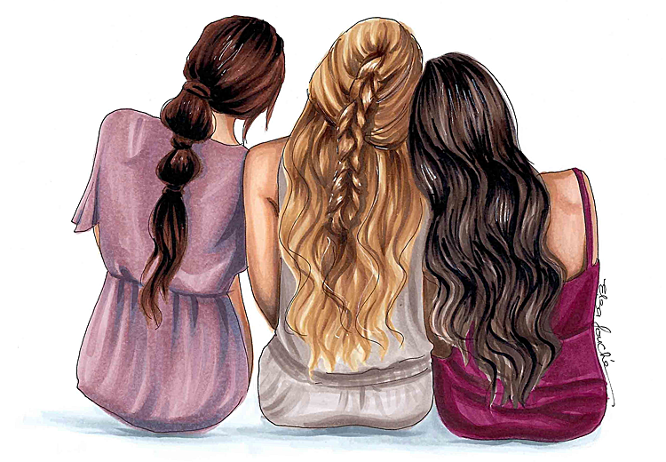 Рисунок "Три подруги", 