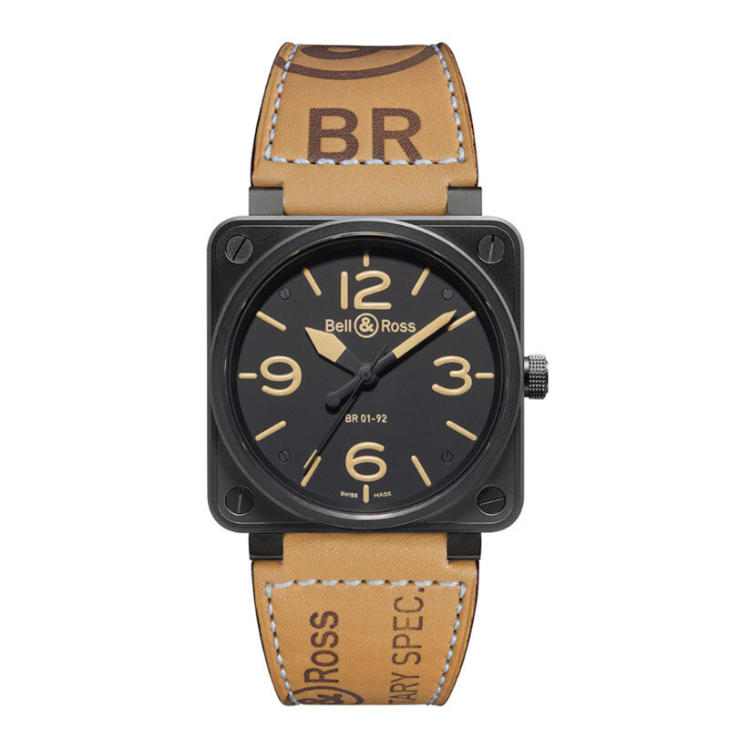 Часы Bell&Ross BR01 Heritage с 46 мм стальным корпусом и водонепроницаемостью 100 м