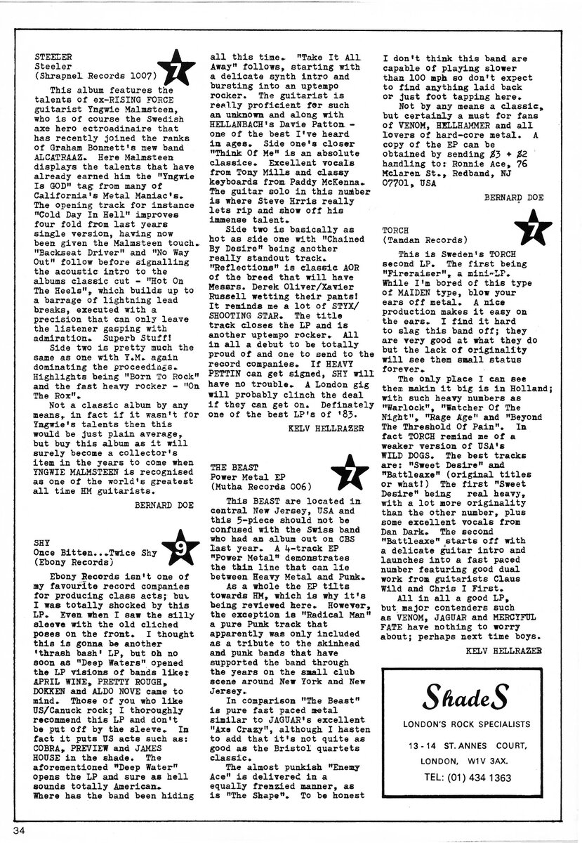 Страница журнала Metal Forces