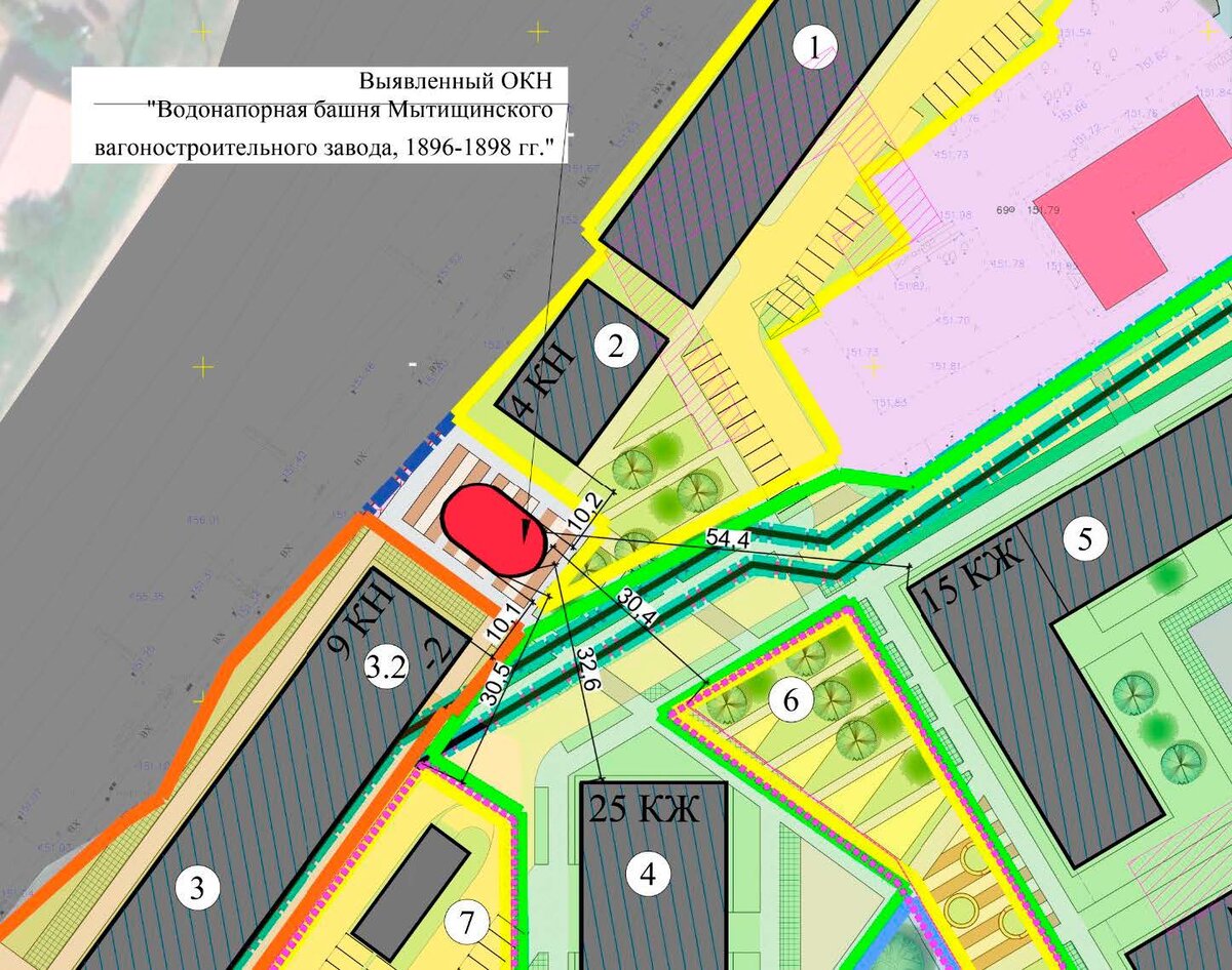 Башню не будет видно с электричек подъезжающим к станции, из-за новостроек