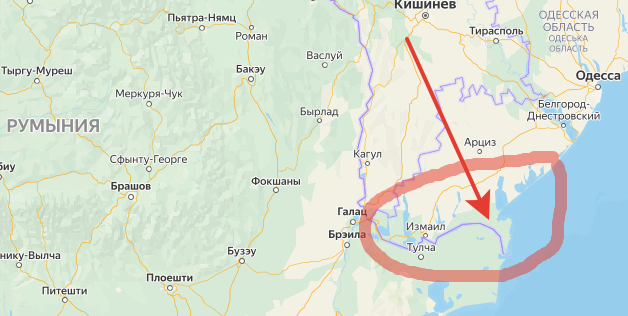 Бессарабия - родные места маршала Тимошенко. Созано на основе Яндекс-карт