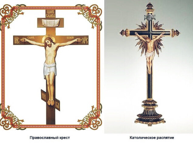 Как отличить православный крест от католического?