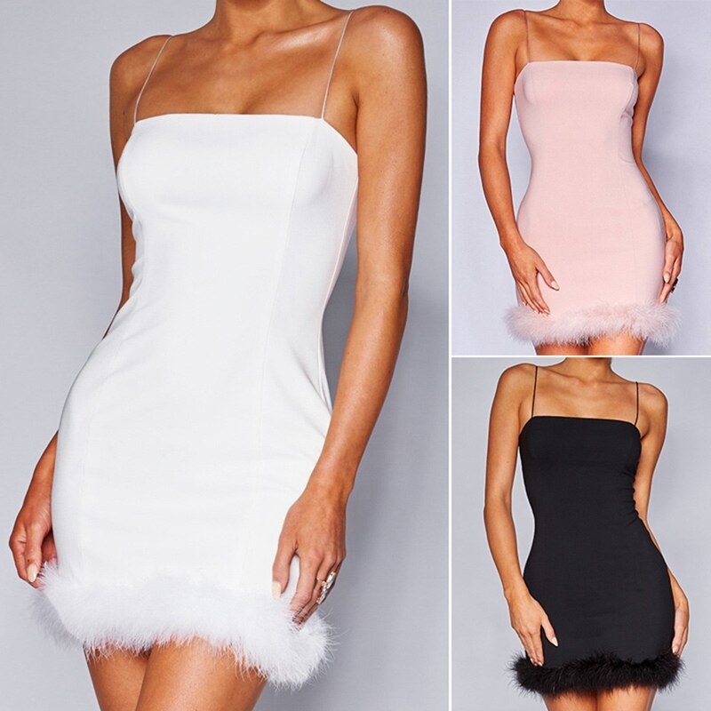 Белое платье на бретелях