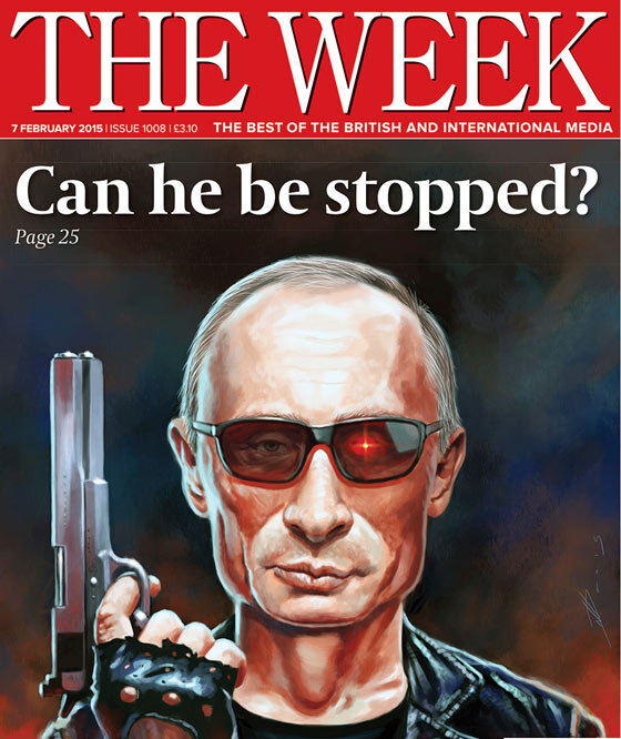 С обложки британского журнала "The Week" (изд. 7 февраля 2015). Надпись на английском: "Можно ли его остановить?"