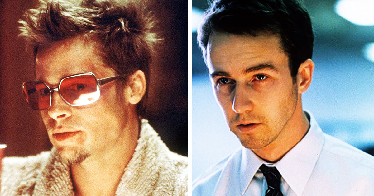 Брэд Питт и Эдвард Нортон в фильме «Бойцовский клуб»