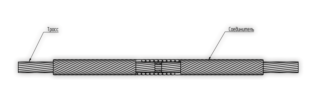 Чертеж: Зажимы ремонтные спиральные РС-D-01-ТРИАС