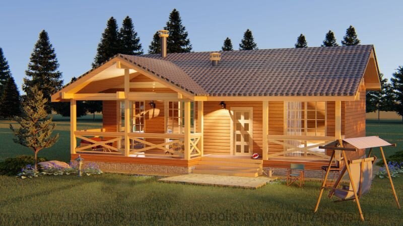 На первых порах дом может вместить семью из 6 человек, а впоследствии готов стать баней, домом для гостей или хозблоком.