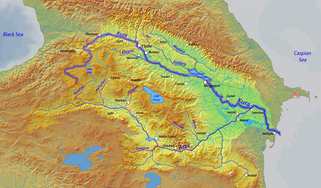 Карта реки кура