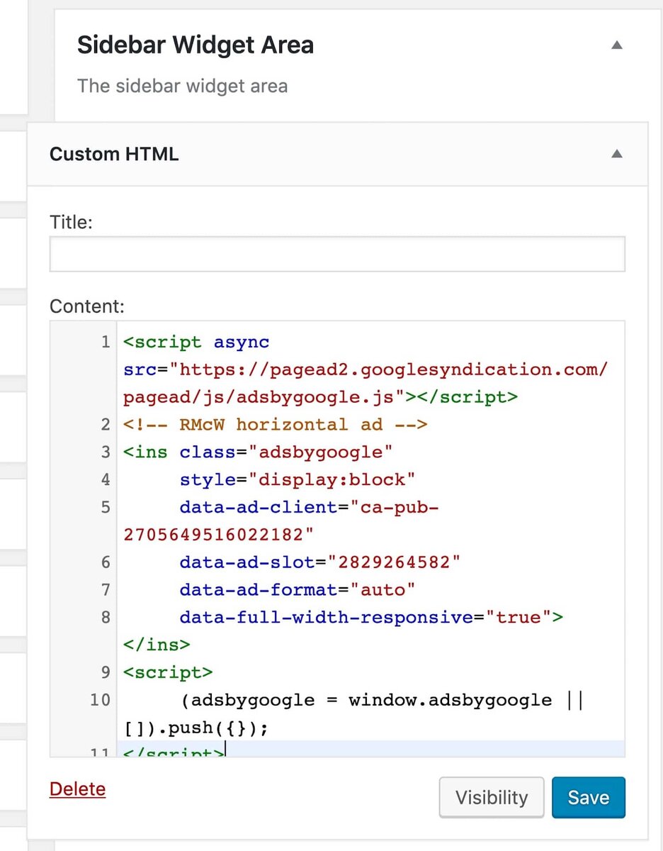 Виджет html код. Виджет html код