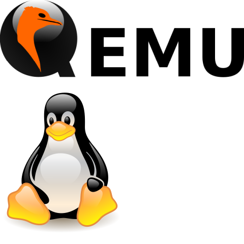 Логотип Qemu и Linux