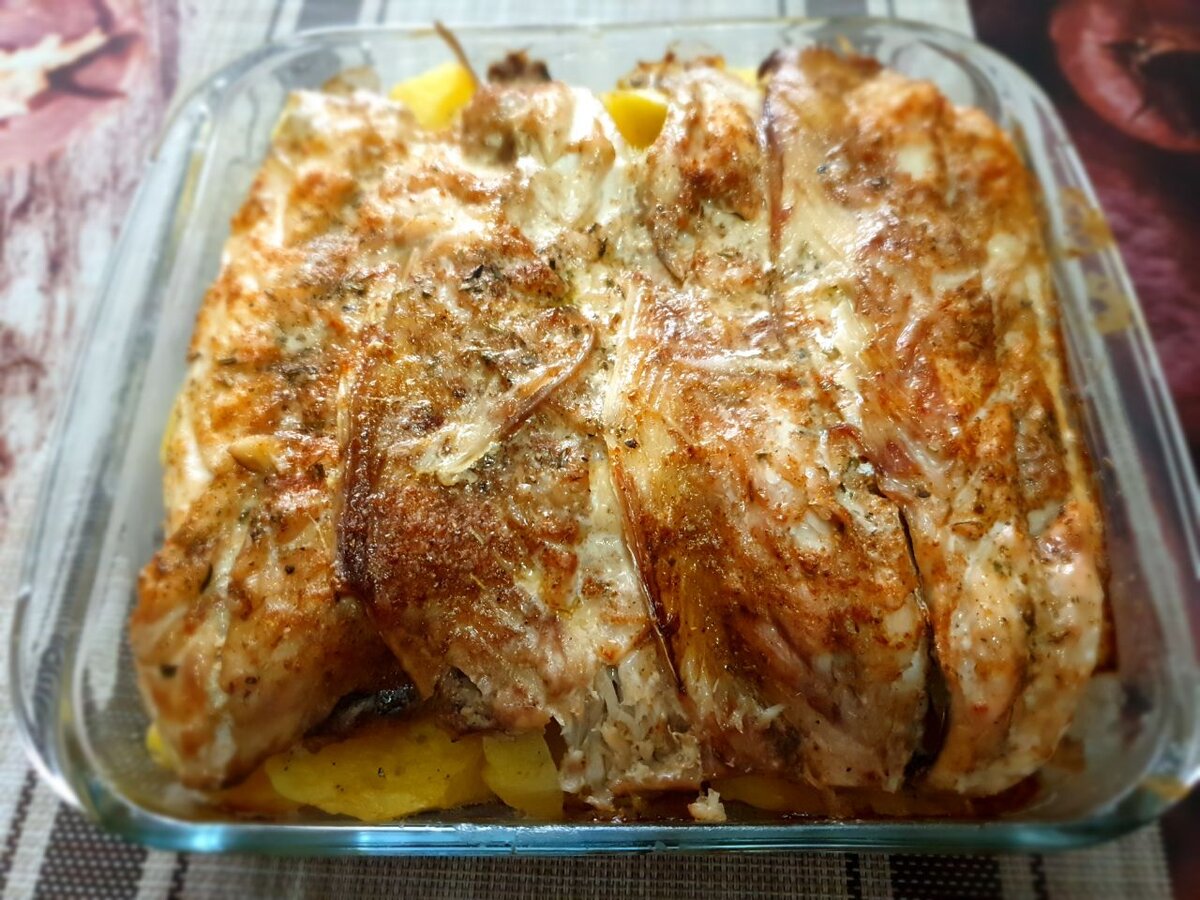 Рыба с картофелем, запеченная в духовке , пошаговый рецепт с фото на ккал