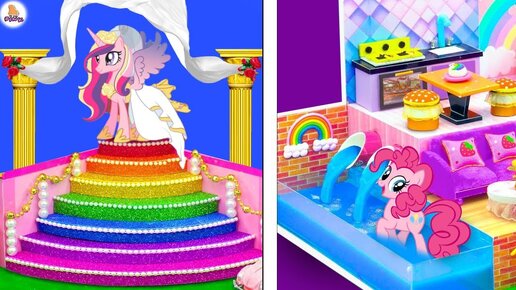 Build Miniature Slumber Party House vs #MLP Wedding Castle / DIY Miniature House