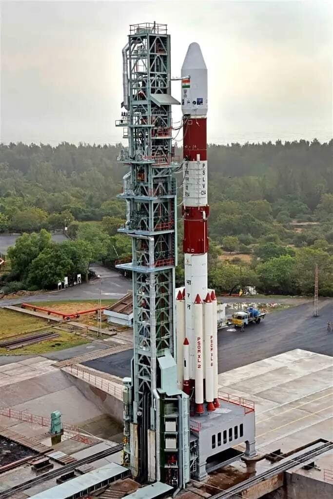 Ракета-носитель "PSLV" на стартовой площадке 26 ноября 2022 года, фото ISRO 
