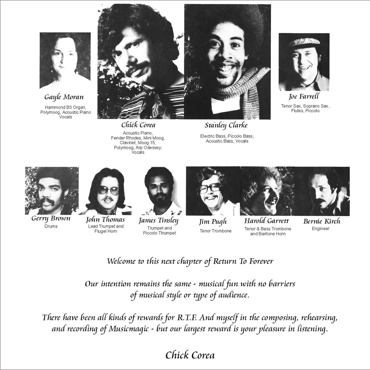 Return To Forever "Musicmagic" Band