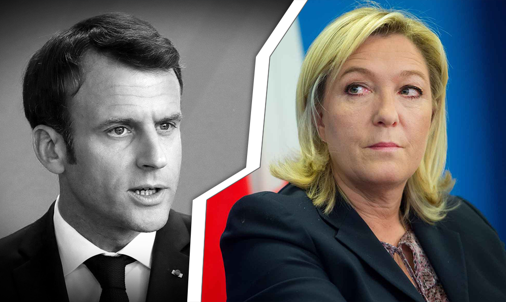 Эммануэль Макрон и Марин Ле Пен. Фото: коллаж ОС