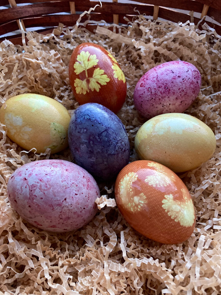 Пасхальные яйца, натуральные красители