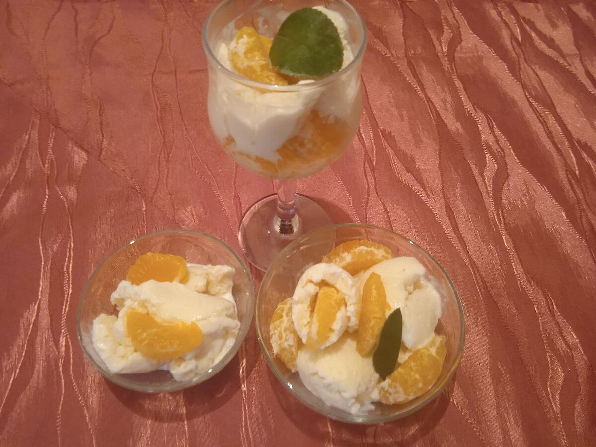 Сливочный десерт «Мандарины в снежном сугробе»