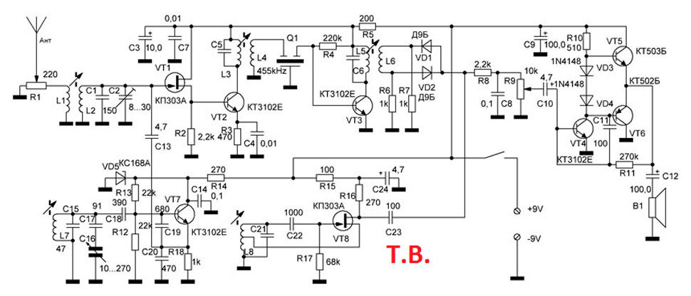 Схема кв приемника на 20 м