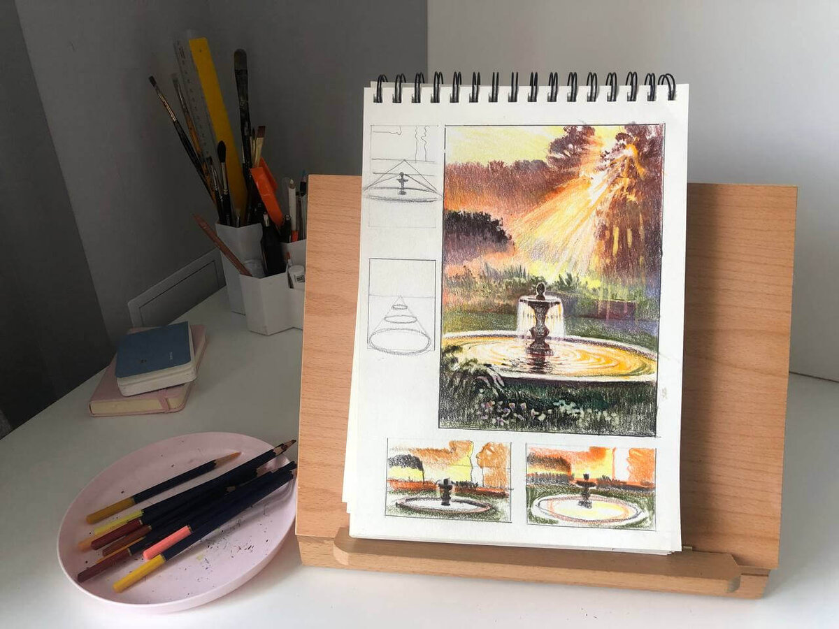 Пример работы из нового курса Анны Эгиды «Спецэффекты цветными карандашами»