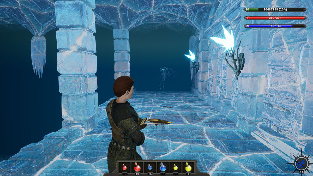 Огромный подземный ледяной зал, 2 этаж.