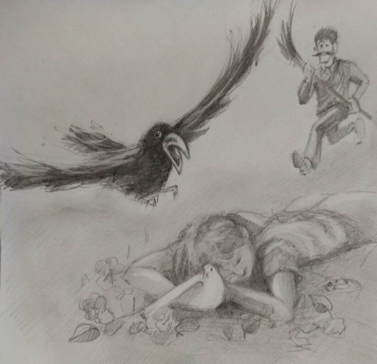 Спасение. Автор рисунка Вера Мазаева.