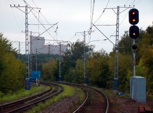 Входной шести-линзовый светофор НП. Станция Пермь-II. 