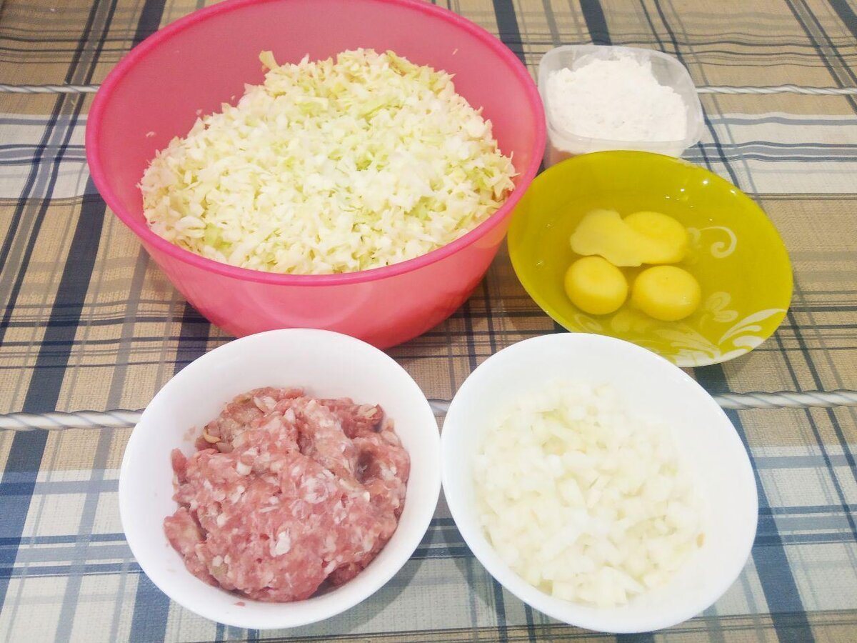 Ингредиенты для приготовления капустных оладий