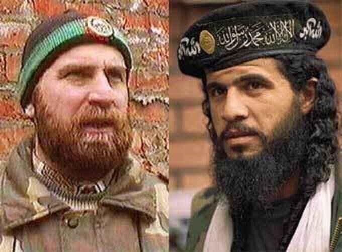 Руслан Гелаев (Чеченский сепаратист) и Амир ибн аль-Хаттаб (Арабский наёмник). Фото из открытых источников