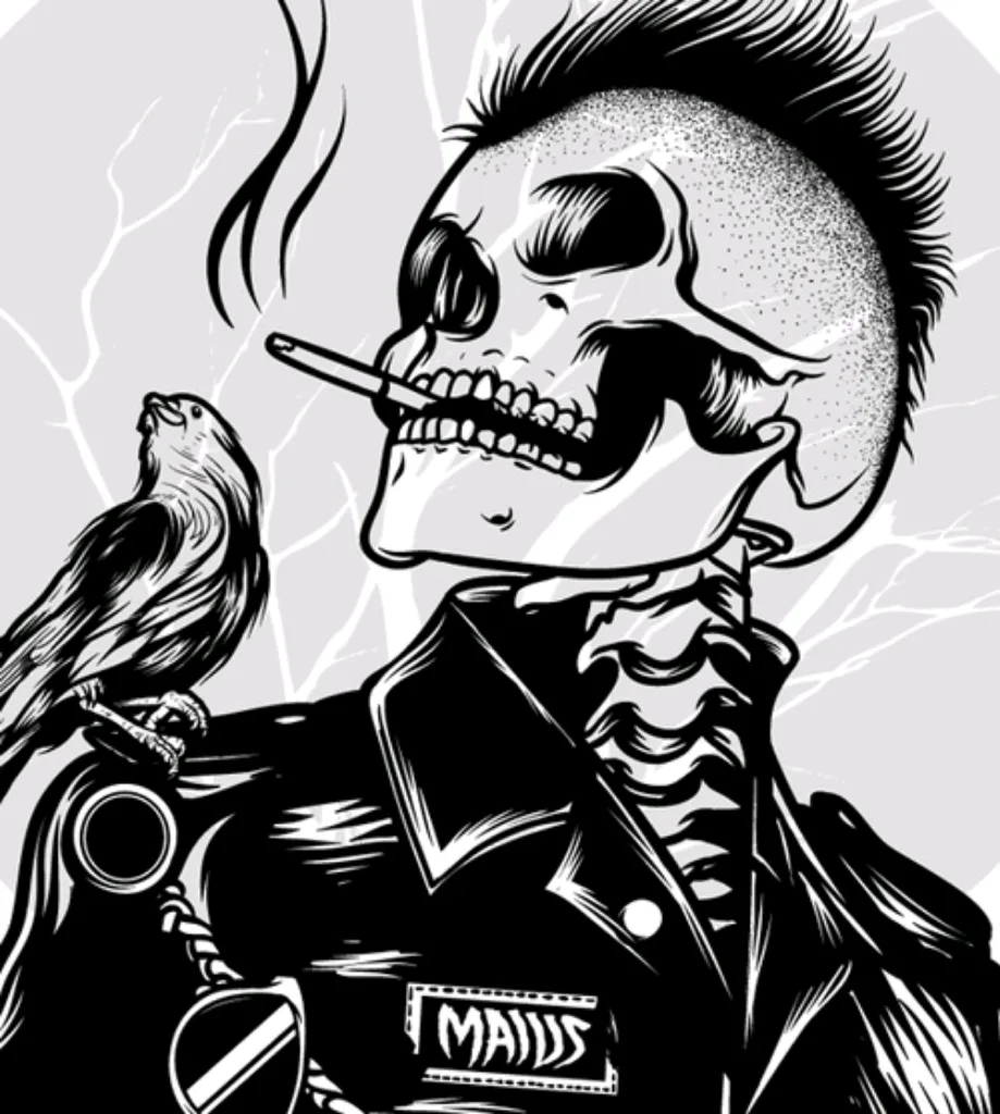 Punk rock art краст. Череп панк. Скелет панк. Череп панков. Тату череп с ирокезом.