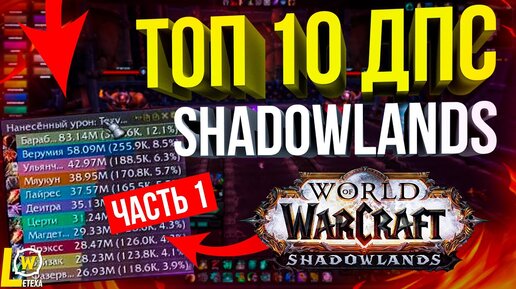 ТОП 10 ДАМАГЕРОВ (ДПС) WOW SHADOWLANDS С ИЗМЕНЕНИЯМИ КЛАССОВ часть 1