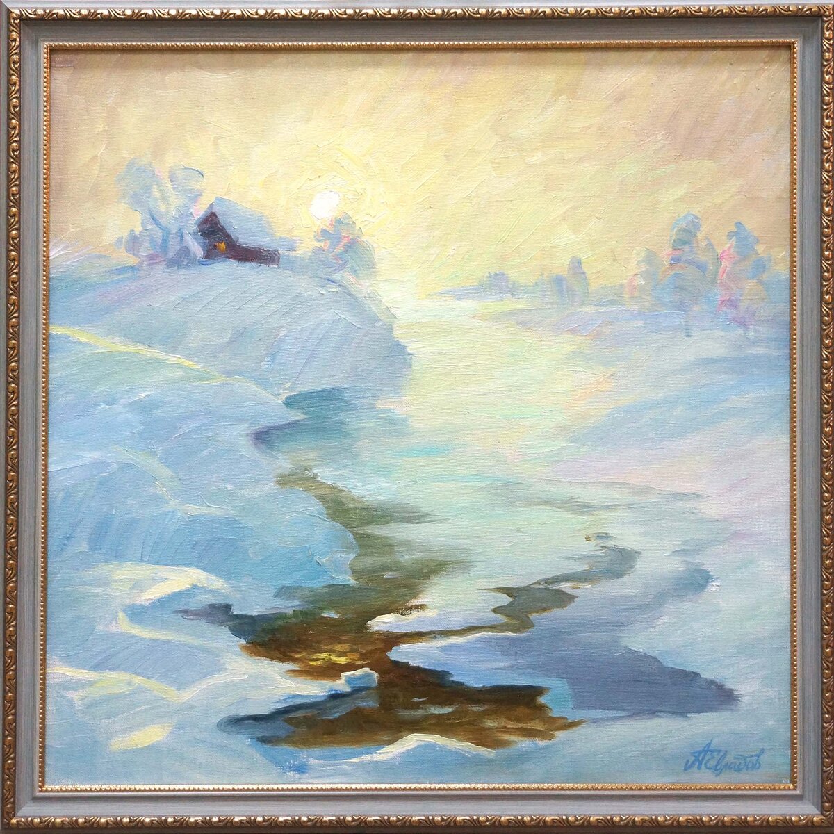 Евладов Андрей Скоро весна ... 50х50 хм 2021 г - 