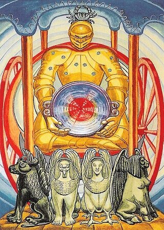 Старший аркан "Колесница". Одно из значений- новые начинания, начало пути.